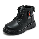 Kids Plush Velvet And Leather Ankle Length Warm Boots childrensterritory