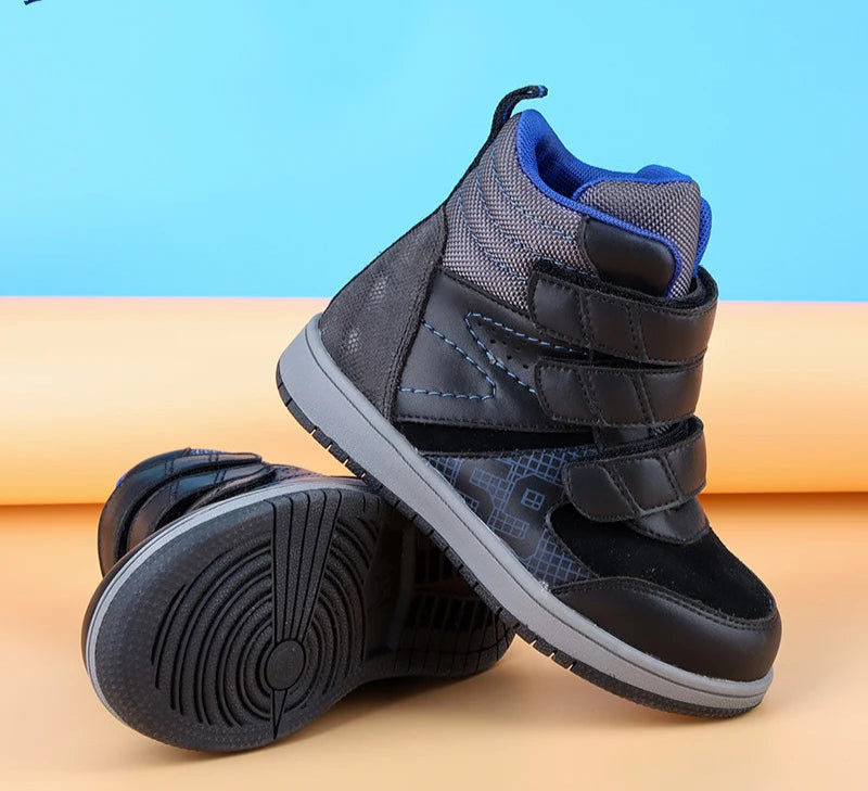 Kids Leather Ankle Boots for Girls/Boys with Arch Support