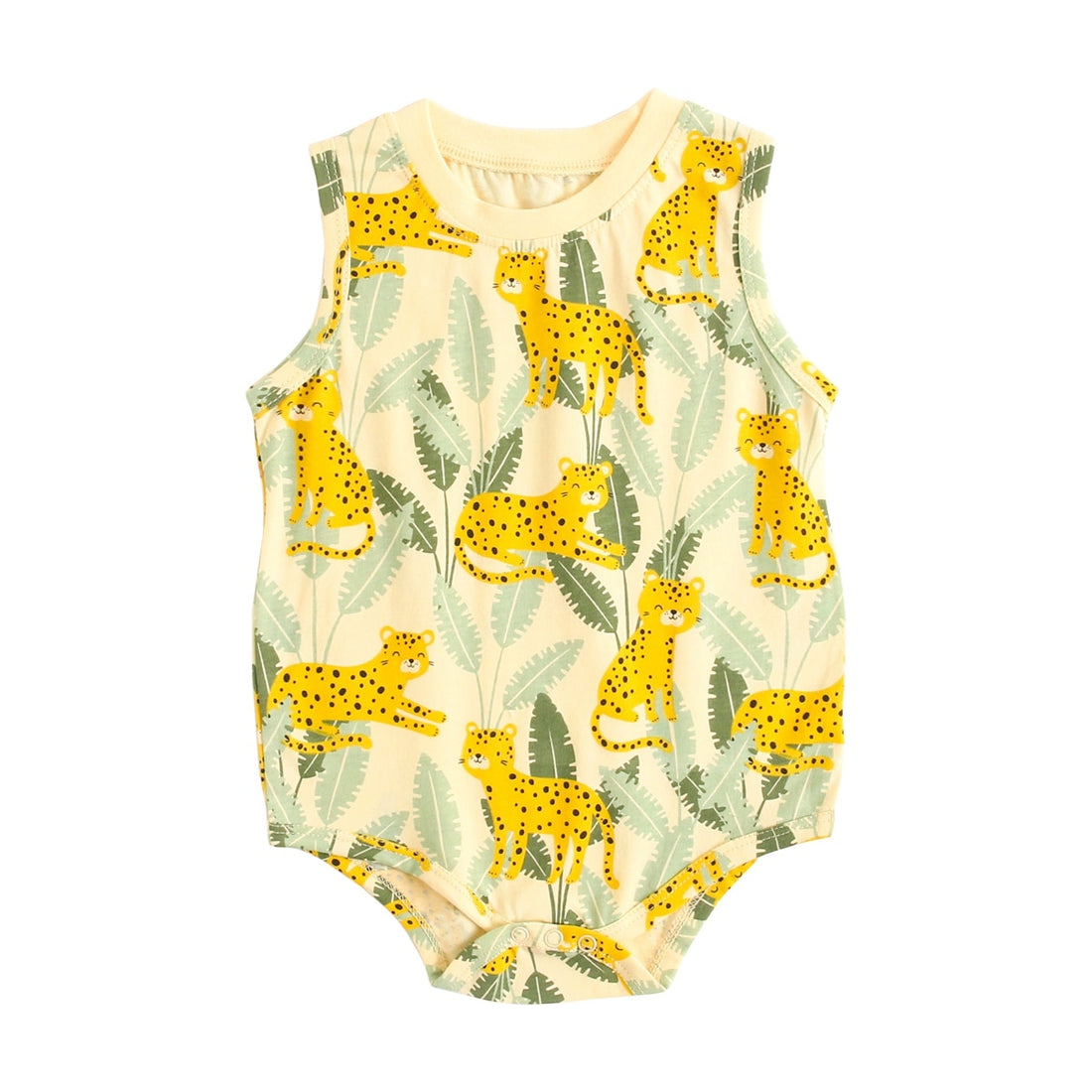 Baby Boys Tiger Print Cotton Sleeveless Bodysuit childrensterritory