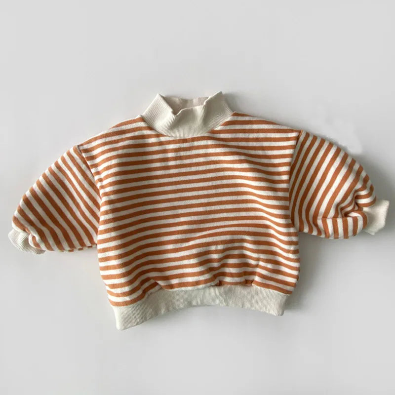 Kids' High Neck Design Warm Casual Tops