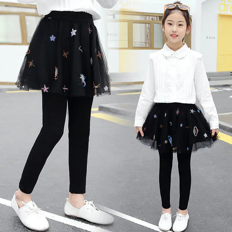 Kids Girls Casual and Comfortable TUTU Skirt Leggings childrensterritory