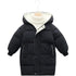 Kids Solid Color Pattern Hooded Down Cotton Jackets/Parkas childrensterritory