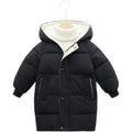 Kids Solid Color Pattern Hooded Down Cotton Jackets/Parkas childrensterritory