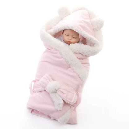 Warm Soft Baby Blanket and Swaddling Solid Bedding Set childrensterritory