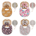 4Sets/Lot Floral Infant Burp Clothes with Bow Tie Headband childrensterritory