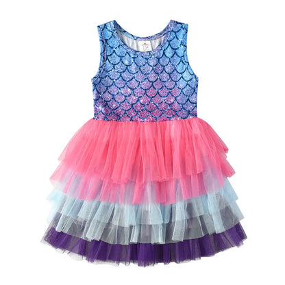 Kids Girls Unicorn Embroidery Birthday Tutu Dresses childrensterritory