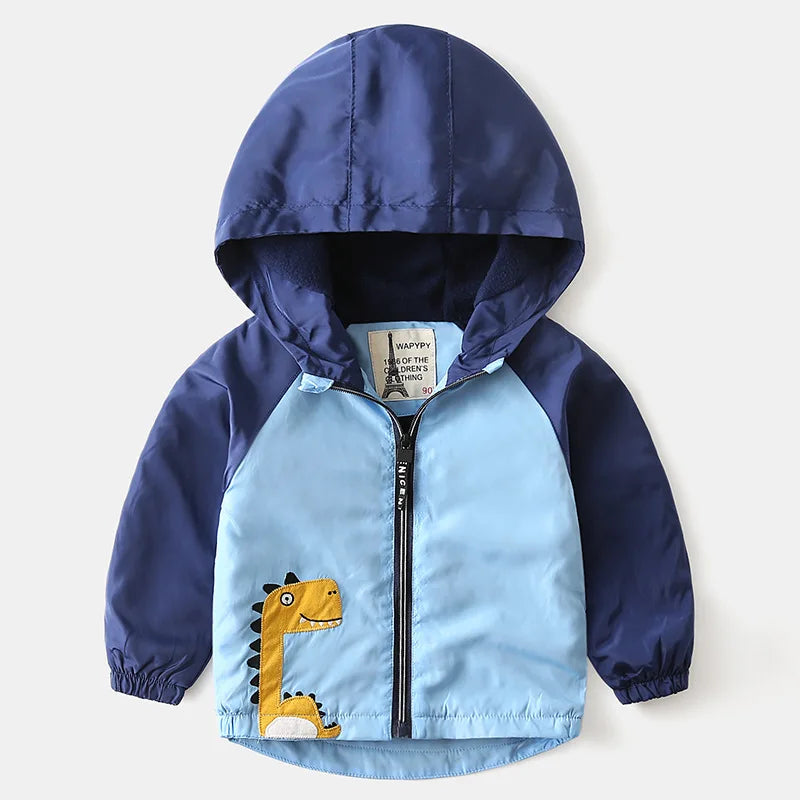 Cartoon Striped Children Hardshell Jacket For Boys childrensterritory