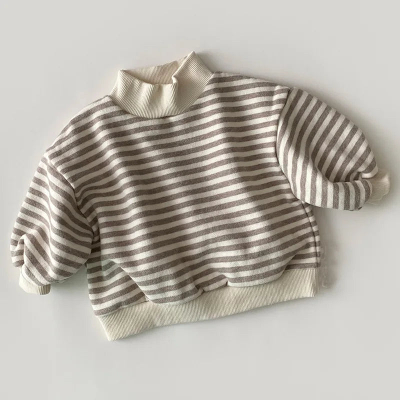 Kids' High Neck Design Warm Casual Tops childrensterritory