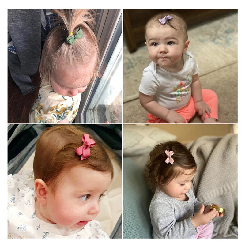 Baby/Kids Girls Solid Ribbon Bow Hair Clips