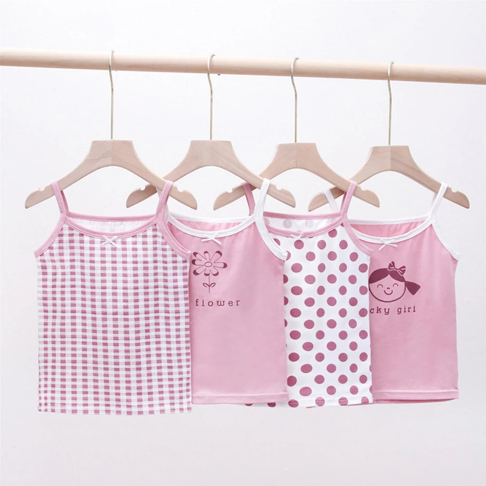 4pcs/lot Printed Summer Tank Tops For Teen Girls childrensterritory