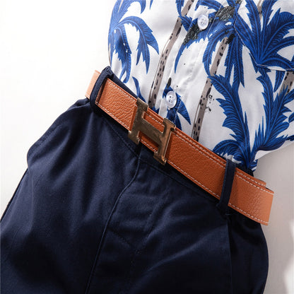 Kids Boys Hawaiian Shirt+Short Pants+Waistband Summer Suit childrensterritory