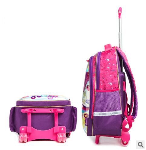 3D Cartoon Print kids Student Trolley Bags Set childrensterritory