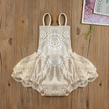 Baby Girl Sleeveless Lace Romper/Jumpsuit