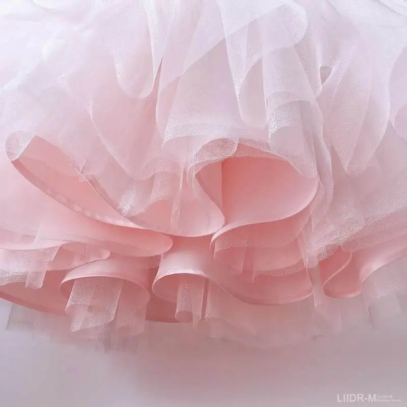 Little Girls Bridemaid Wedding Party Big Bow Princess Dress