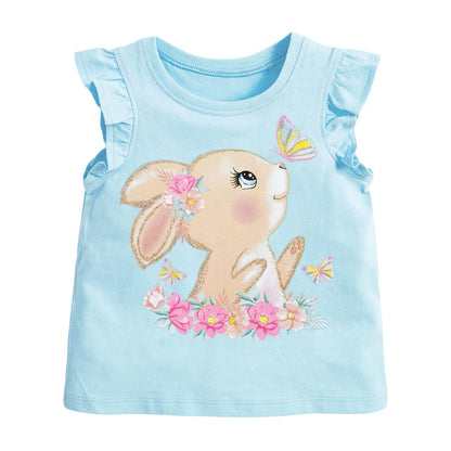 Cartoon Ladybug Design Little Girls Cotton Tops Tees
