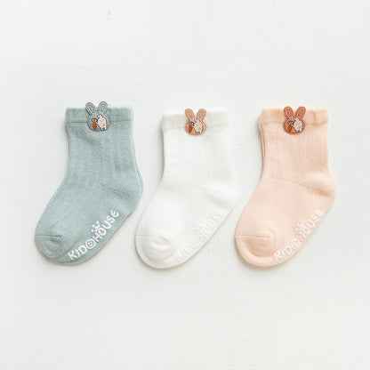 Cartoon Design Non-slip 3 Pairs/Lot Baby Floor Socks childrensterritory