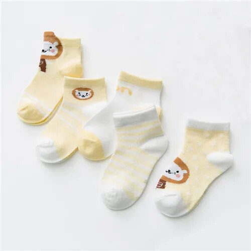 Cartoon Animal Design 5 Pairs/Lot 0-2Yrs Baby Socks childrensterritory