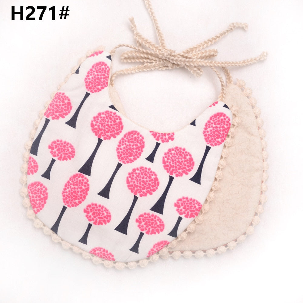 Baby Tassel Double-deck Bib | Cotton Linen Burp Cloths childrensterritory