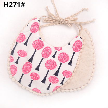 Baby Tassel Double-deck Bib | Cotton Linen Burp Cloths childrensterritory