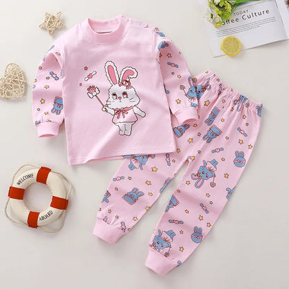 Kids Cartoon Print Long-Sleeved Clothing Set childrensterritory
