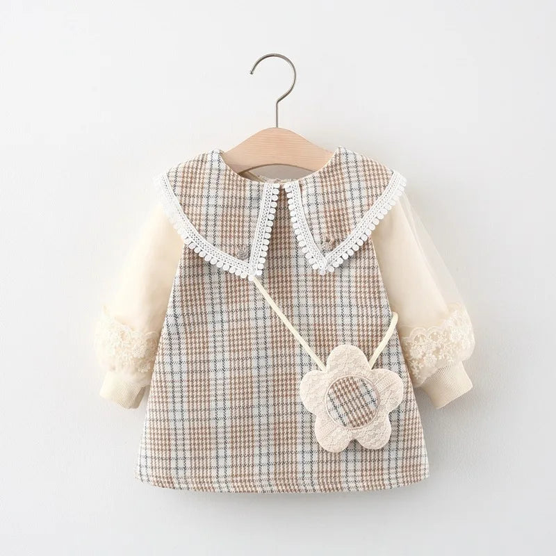 Baby Girls' Collar Design Elegant Dresses
