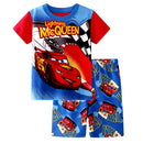 Kids Boys Girls Short Sleeved Racing Car Print Sleepwear childrensterritory