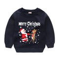 Christmas Letters and Santa Cartoon Prints Kids Sweatshirts childrensterritory