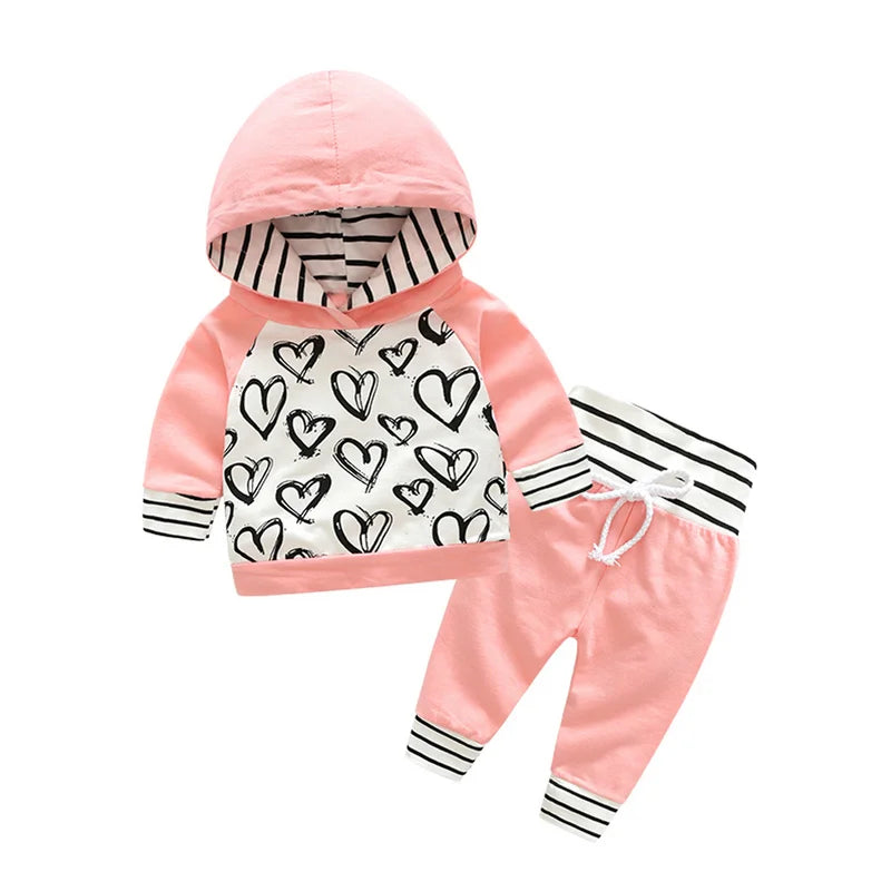 Newborn Girl Hand-Painting Sports Clothing Set