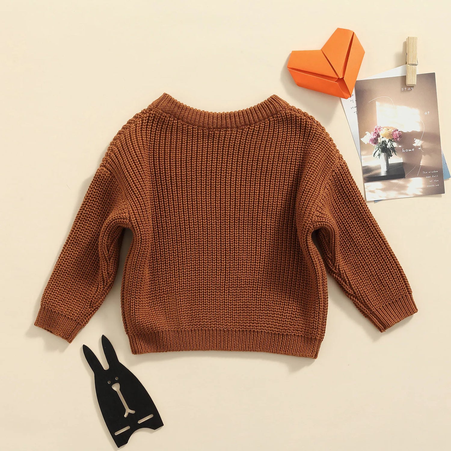 Baby Boys Girls Solid Color Long Sleeve Knit Sweaters childrensterritory