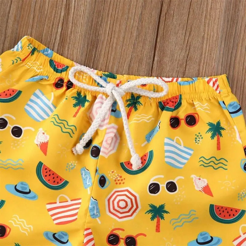 Toddler Boys Cartoon Printed Beach Swimwear Shorts