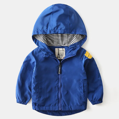 Cartoon Striped Children Hardshell Jacket For Boys childrensterritory