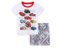 Kids Boys Girls Short Sleeved Racing Car Print Sleepwear childrensterritory