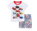 Kids Boys Girls Short Sleeved Racing Car Print Sleepwear childrensterritory