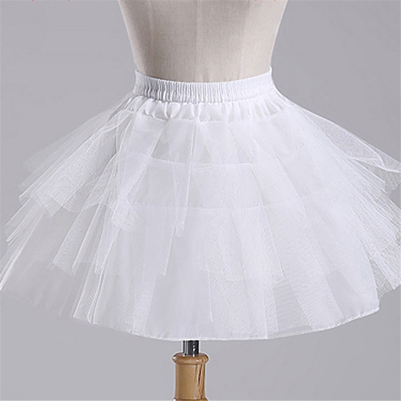 3 Layered Underskirt for Girls Dress in White or Black childrensterritory