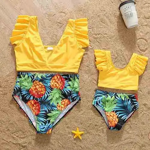 Matching Mommy And Me Designer Swimsuit Bikini Set