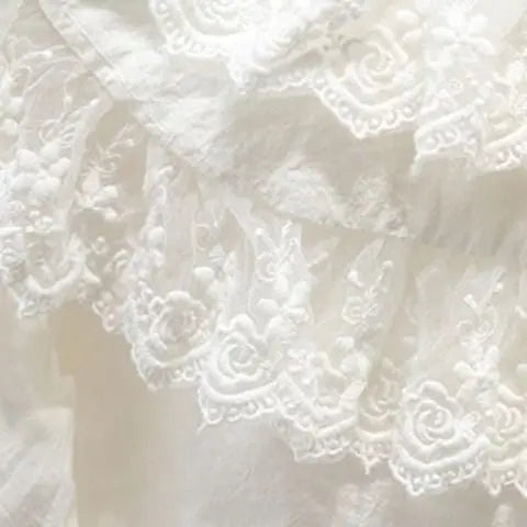 Toddler Girls Lace Design Turn Down Collar Shirts childrensterritory