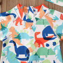 High Neck Animal Printed Kid Boy Swimwear with Hat childrensterritory