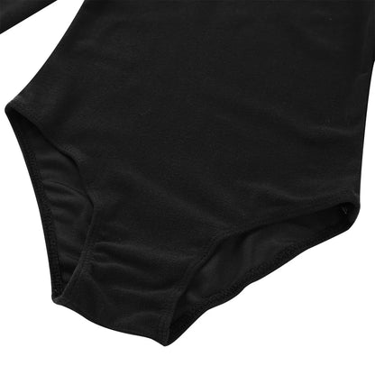 Kids Girls Long Sleeve Solid Color Ballet Leotards Bodysuit childrensterritory
