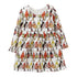 Flower Birds Printing Long Sleeve Princess Girl Dresses childrensterritory