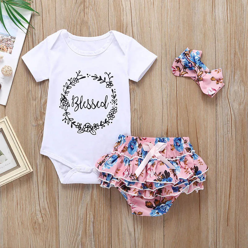 "One" Print Baby Girl 1st Birthday Outfit for Spring and Autumn