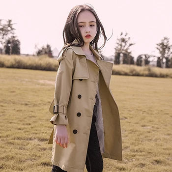 Kids/Teen Girls England Style Long Trench Coat childrensterritory
