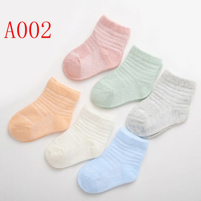 Baby Solid Color 6Pair/lot Thin Cotton socks childrensterritory