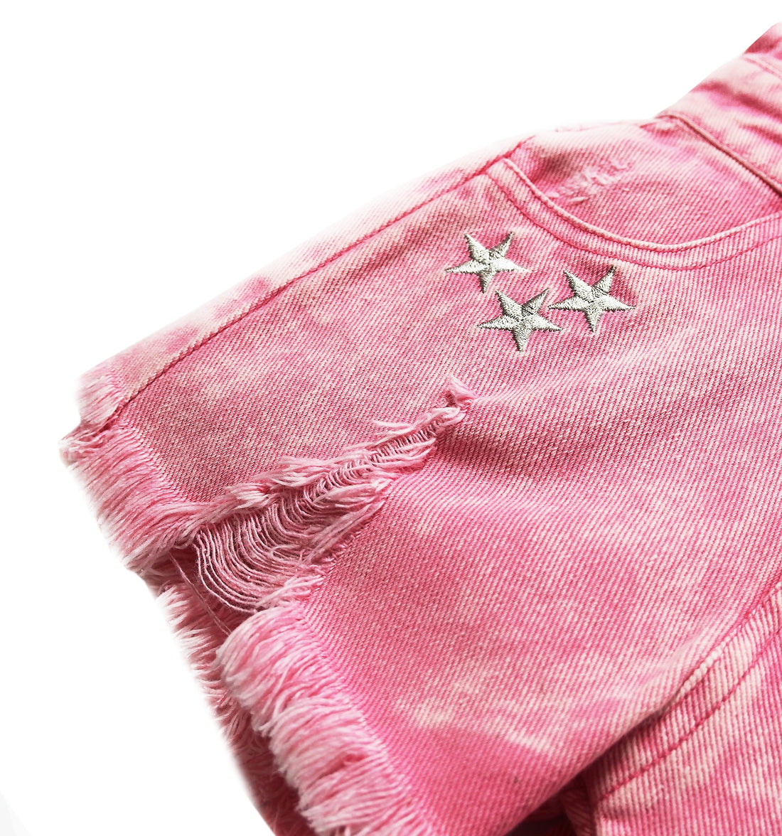 Kids Girls Pink Denim Suspender Shorts and White Top Clothing Set childrensterritory