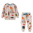 Cartoon Print Sweatshirts and Pants Tracksuit Set childrensterritory