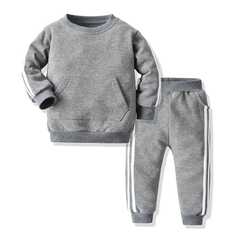 Baby Kids Solid Colour Winter Clothing Set