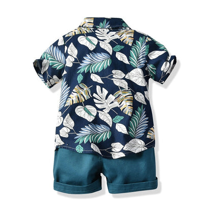Toddler Boy Floral Bowtie Shirt + Shorts Gentleman Clothing Set childrensterritory