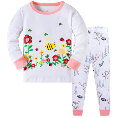 Kids Girls Cartoon Unicorn/Mermaid Print Sleepwear Set childrensterritory