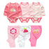 Newborn Baby Cartoon Print 6/8Pieces Soft Bodysuits+Pants Sets childrensterritory