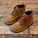 Retro Style Side Zipper Kids Genuine Leather Winter Shoes childrensterritory