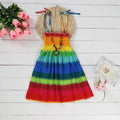 Bohemian Style Kids Girls Floral Sling Ruffles Beach Dresses childrensterritory